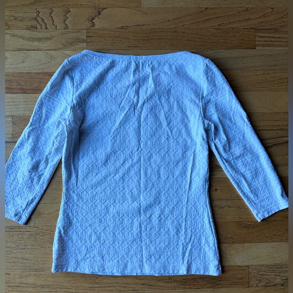 Textured white 3/4 sleeve tee - Picture 7 of 7